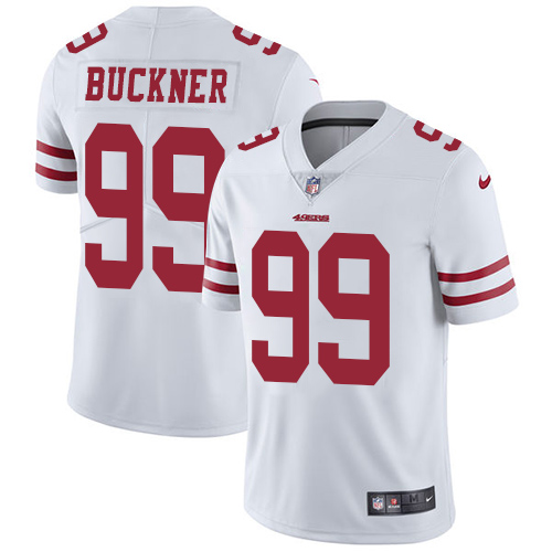 Nike 49ers #99 DeForest Buckner White Men's Stitched NFL Vapor Untouchable Limited Jersey - Click Image to Close